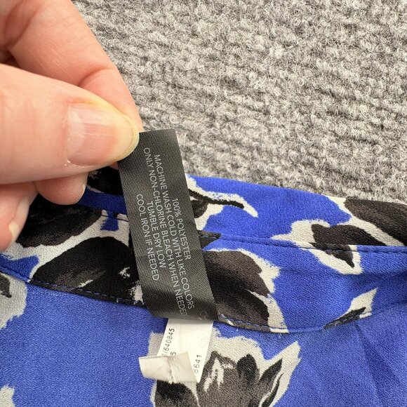 Lane Bryant Shirt Dress Women 18/20 Blue Floral Button Cottagecore‎ Sheer Boho - Picture 8 of 11